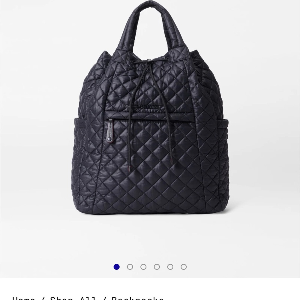 MZ Wallace Quilted Nylon Backpack Tote in Black